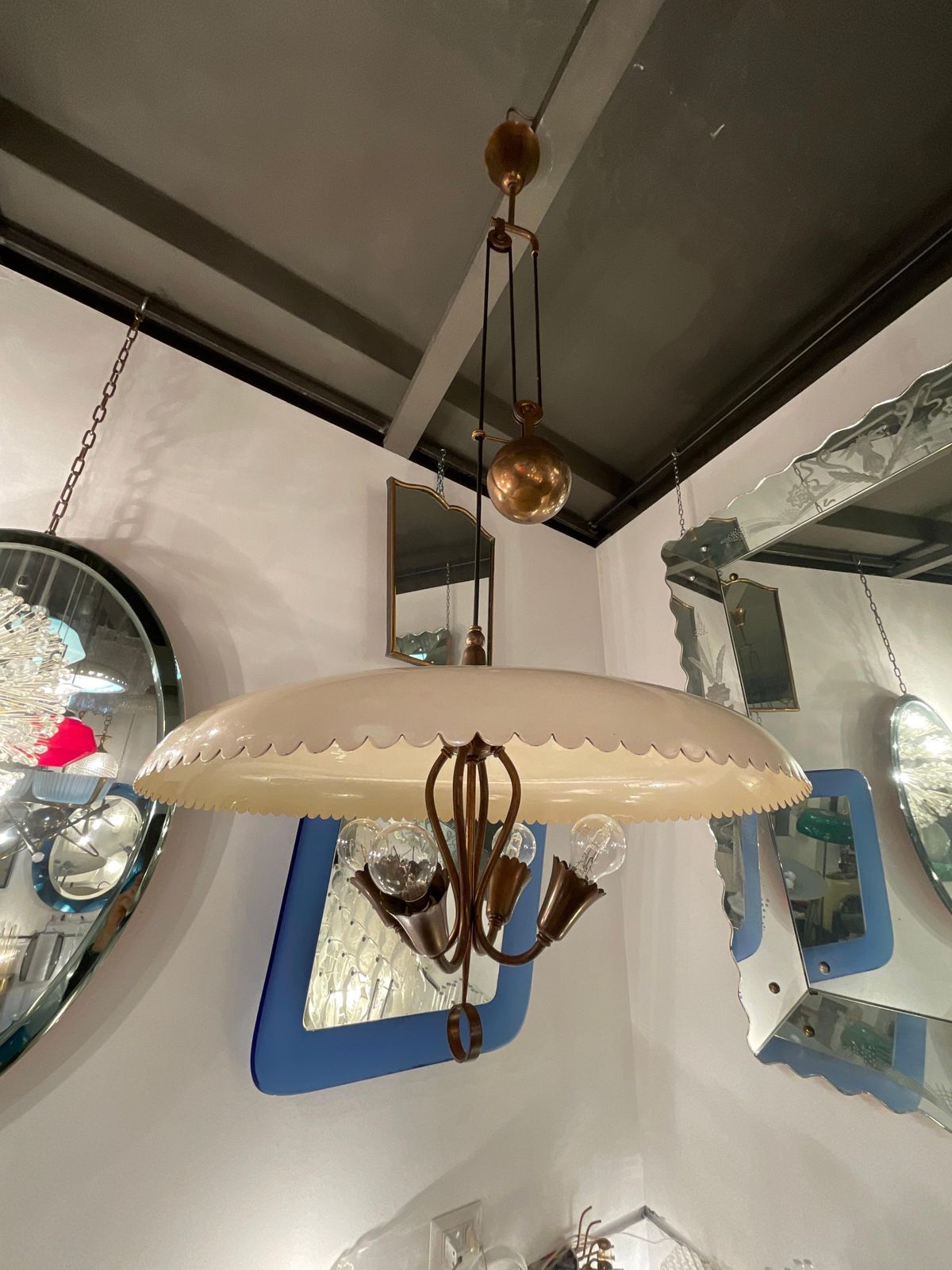 Stilnovo   Up And Down Chandelier   Made In Italy 1950s photo furniture