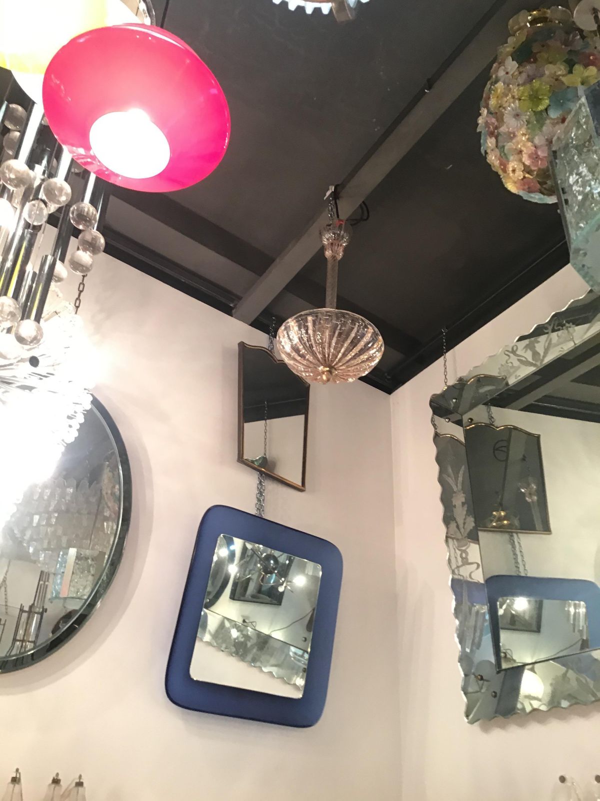 Barovier And Toso Pink Brass Glass Chandelier From 1940 Italy photo for sale