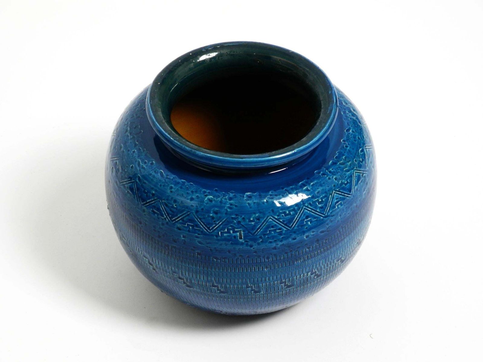 Beautiful 1960s Rimini Blu Ceramic Vase By Aldo Londi For Bitossi Italy photo Home Decor