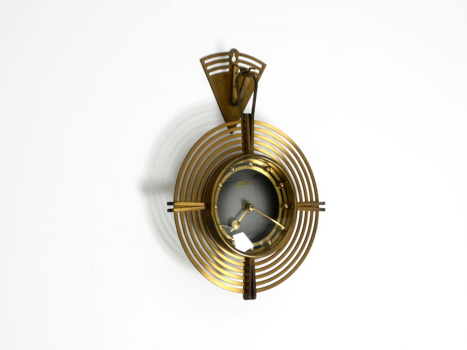 Beautiful Mid Century Atlanta Wall Clock Battery Operated And Made Of Brass photo furniture