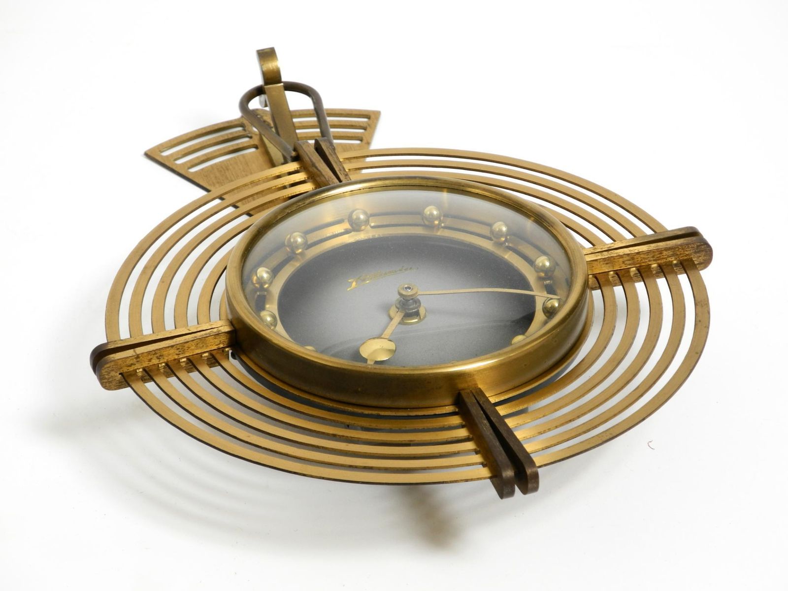 Beautiful Mid Century Atlanta Wall Clock Battery Operated And Made Of Brass photo Home Decor