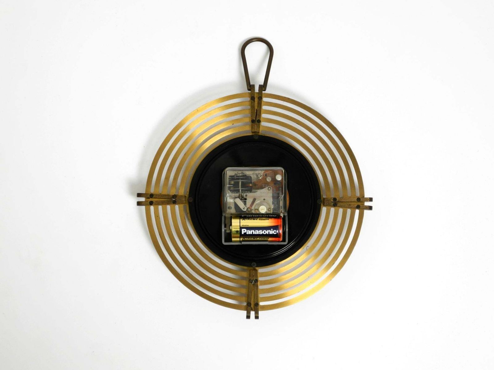 Home Decor Beautiful Mid Century Atlanta Wall Clock Battery Operated And Made Of Brass photo