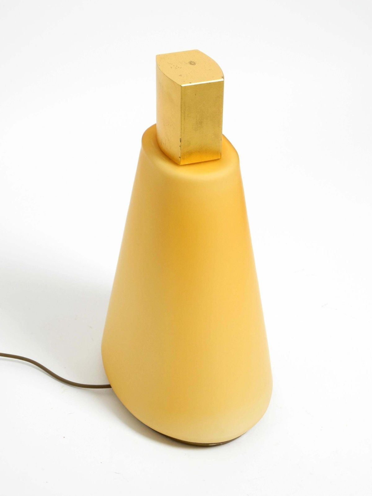 Large Original 90s Postmodern Floor Or Table Lamp Made Of Apricot Flashed Glass photo 1195.0