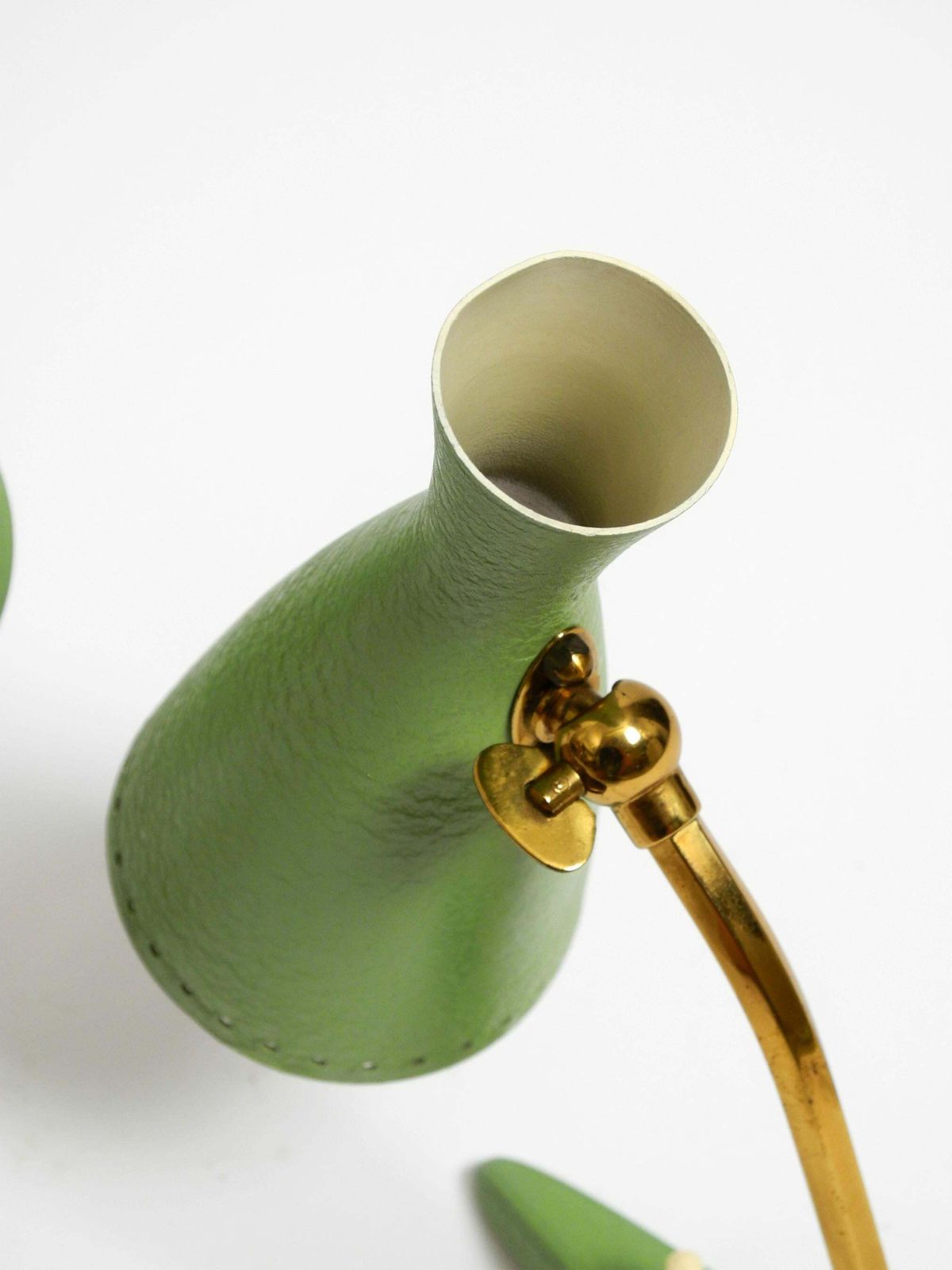 Pair Of Beautiful Green Mid Century Diabolo Crow's Foot Table Lamps From Cosack photo vintage