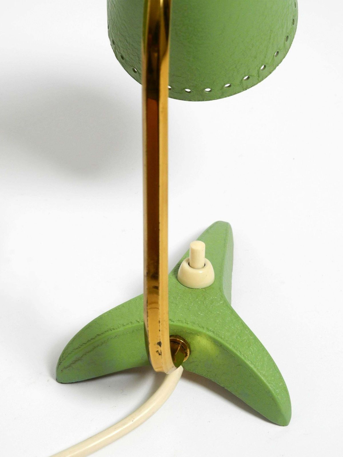 Lighting Pair Of Beautiful Green Mid Century Diabolo Crow's Foot Table Lamps From Cosack photo