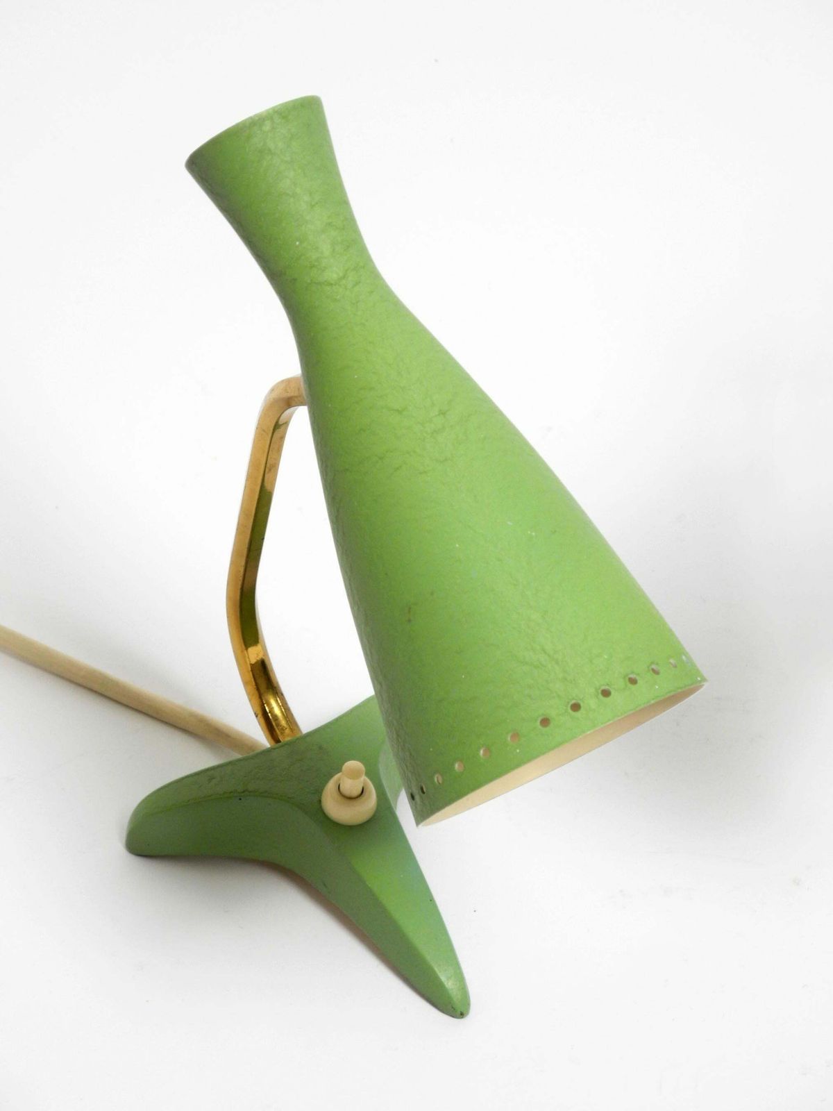 1912.0 Pair Of Beautiful Green Mid Century Diabolo Crow's Foot Table Lamps From Cosack photo