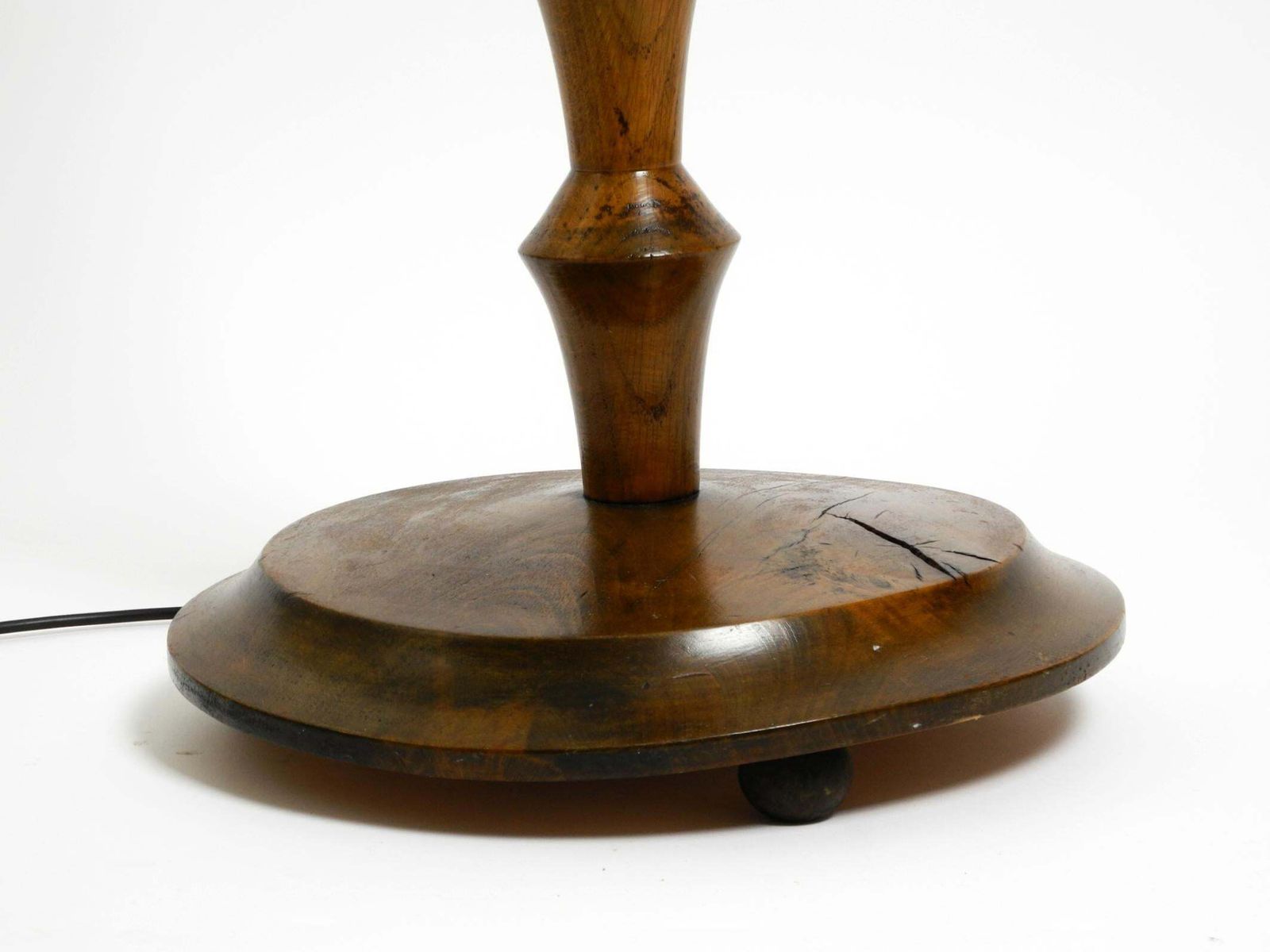 photo furniture Beautiful Large German 1930s Floor Lamp Made Of Dark Oak Wood Without Shade