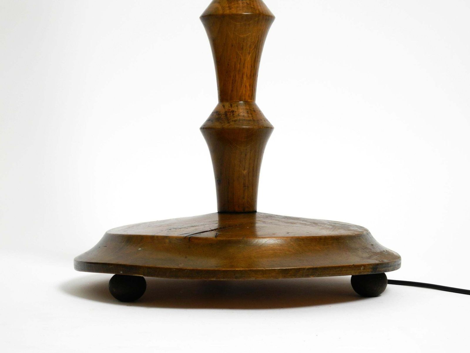 photo buy Beautiful Large German 1930s Floor Lamp Made Of Dark Oak Wood Without Shade