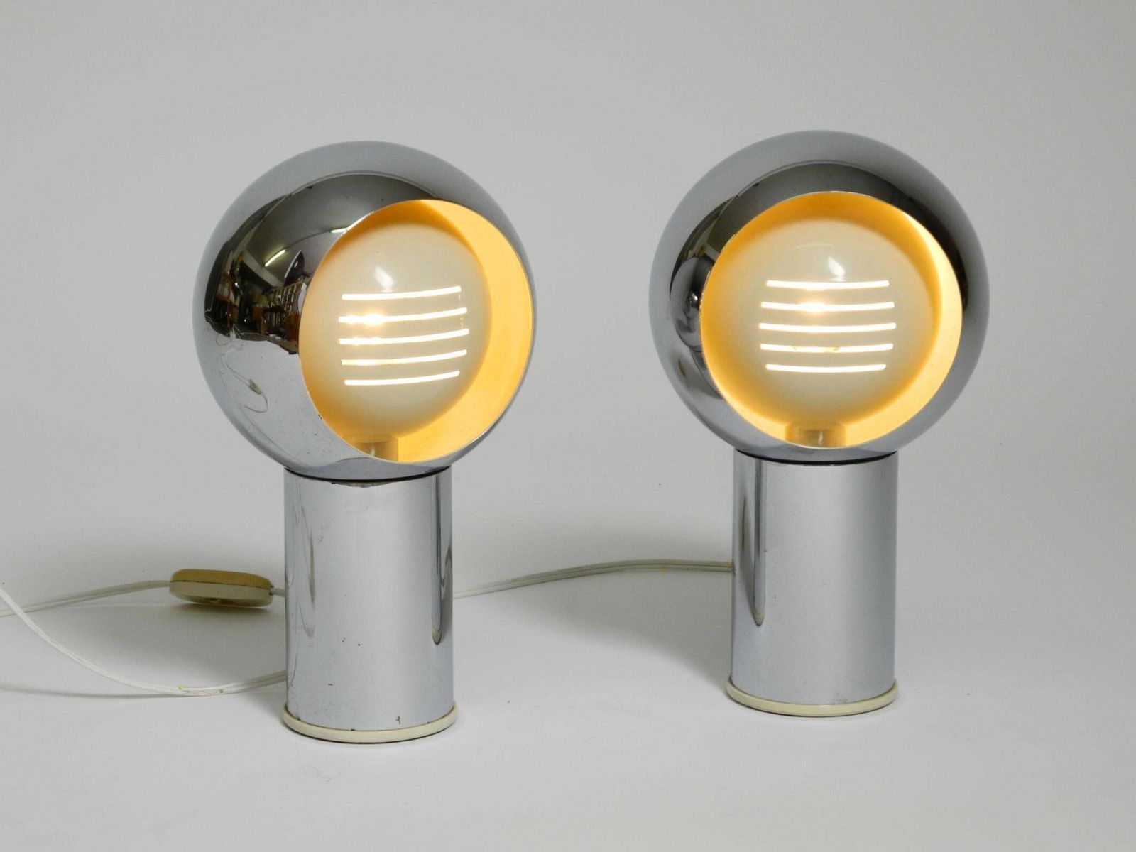 photo buy Pair Of Beautiful Large Mid Century Space Age Chrome Table Lamps   Made In Italy