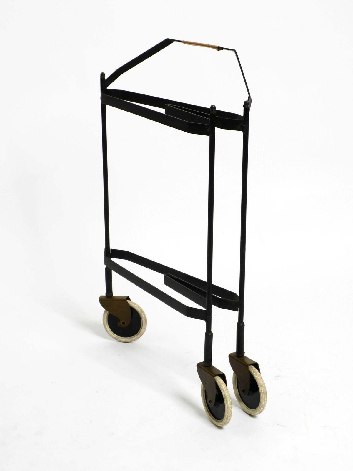 photo for sale Beautiful Folding Mid Century Serving Trolley With Removable Teak Pagwood Trays