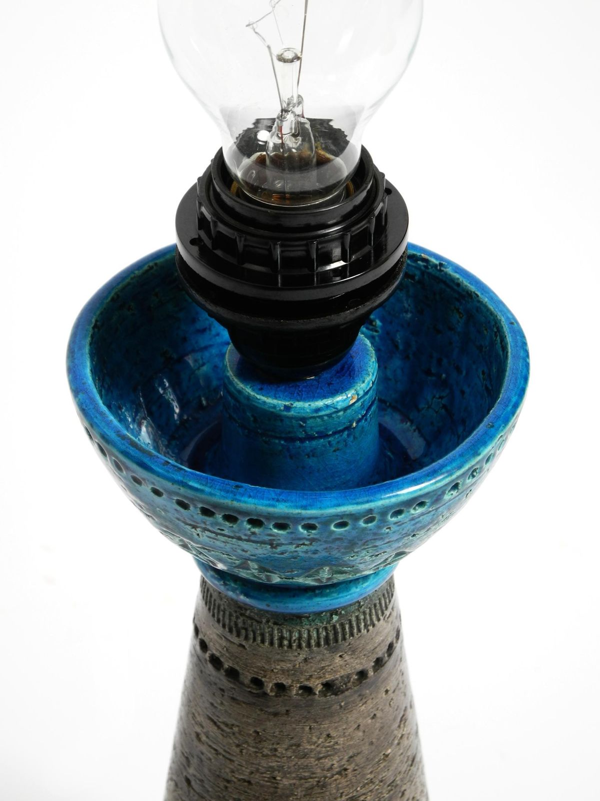 photo furniture Beautiful 1960s Rimini Blue Ceramic Table Lamp By Aldo Londi For Bitossi Italy