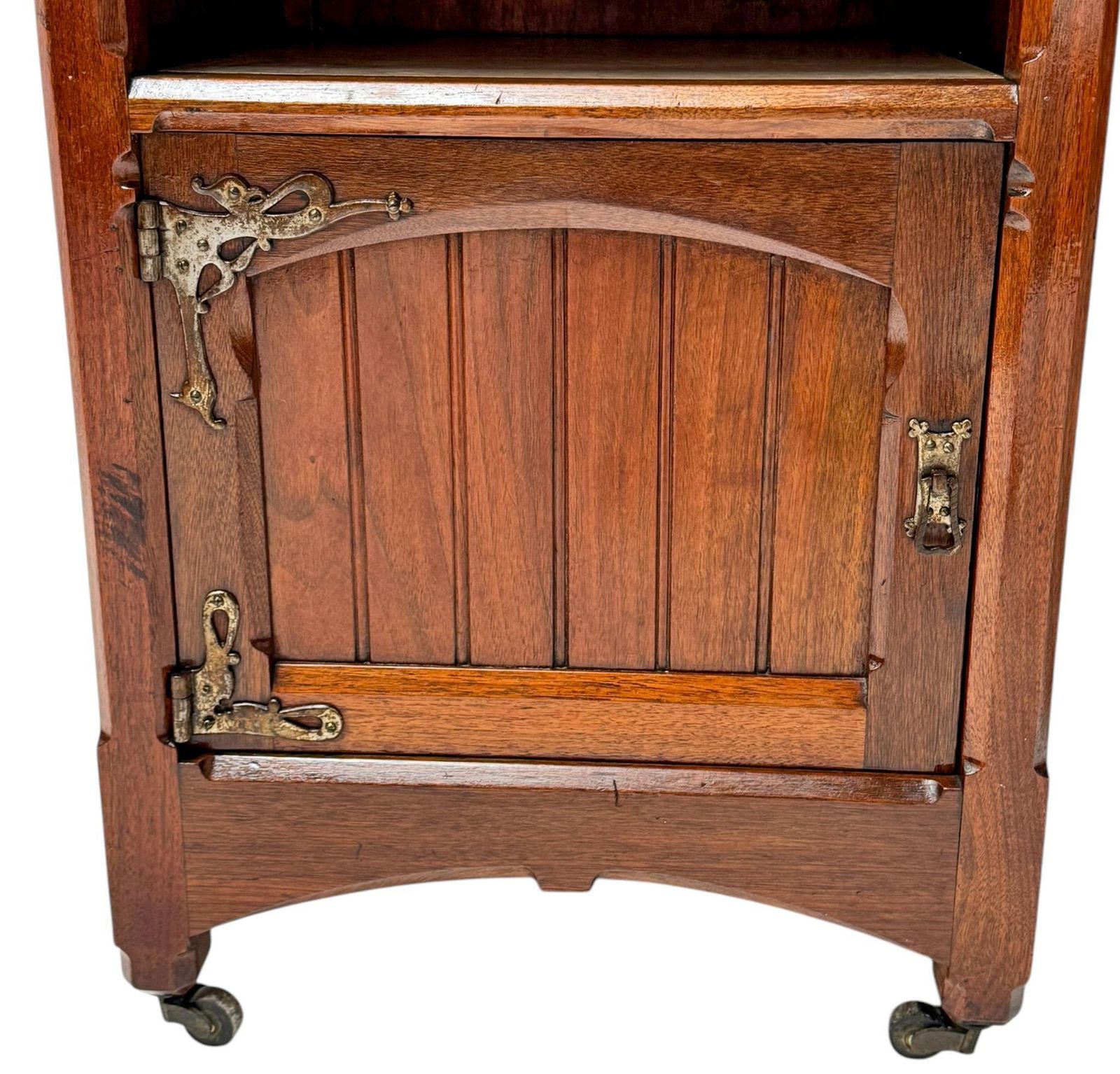 photo for sale Two Arts & Crafts Nightstands By Gustave Serrurier Bovy, 1900s