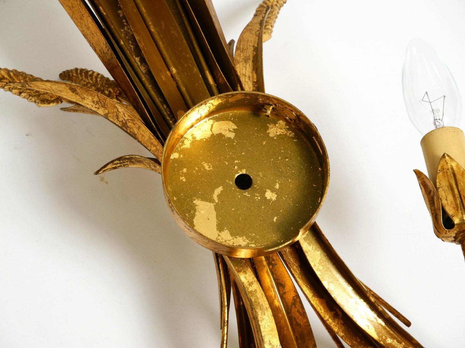 Lighting Beautiful Large 70s Gold Plated 2 Armed Metal Wall Lamp By Hans Kögl photo