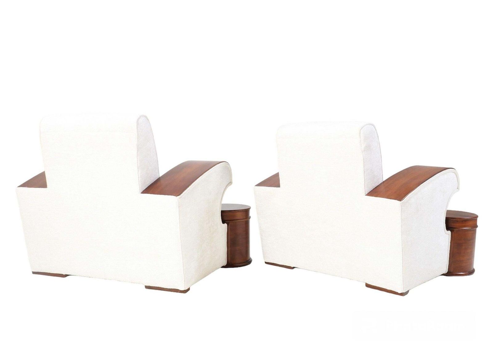 Pair Of French Art Deco Lounge Chairs With Bouclé, 1930s photo 7733.0