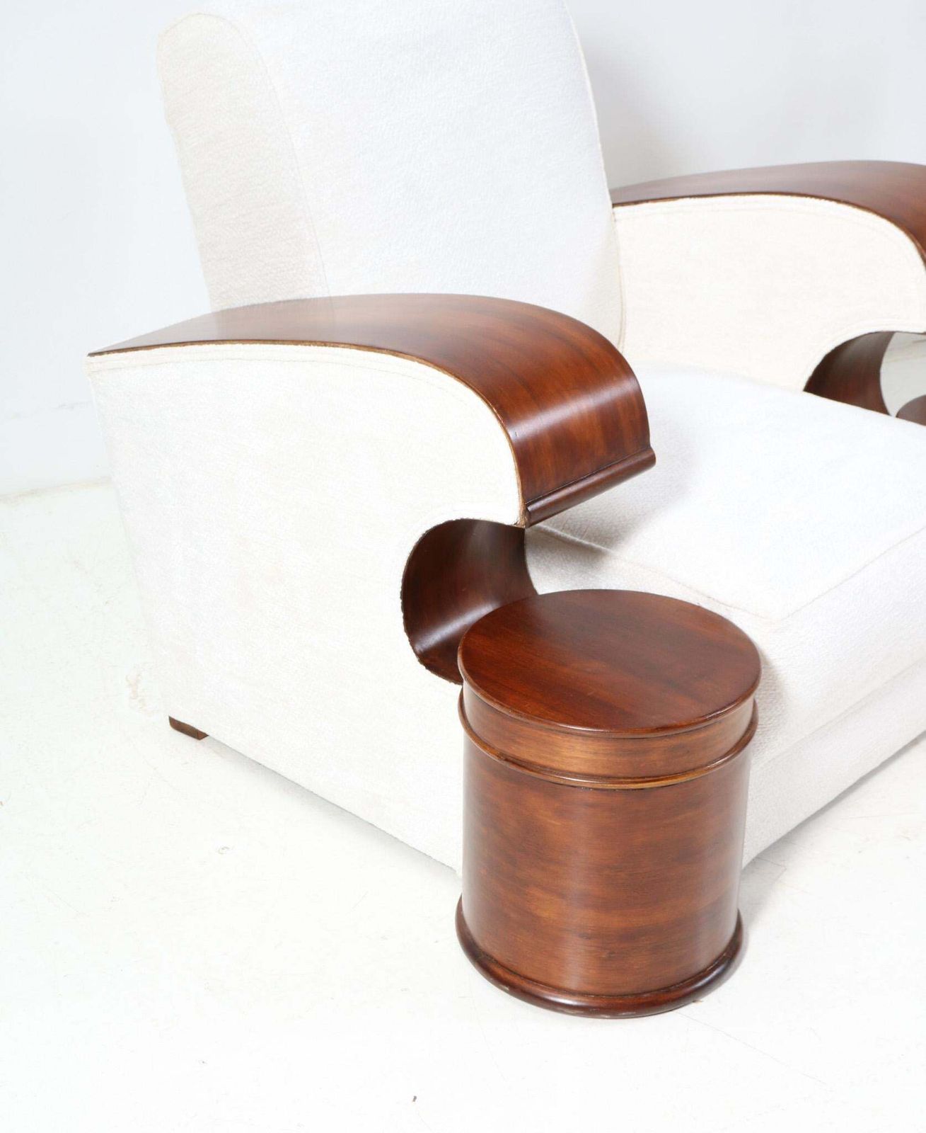 Pair Of French Art Deco Lounge Chairs With Bouclé, 1930s photo buy