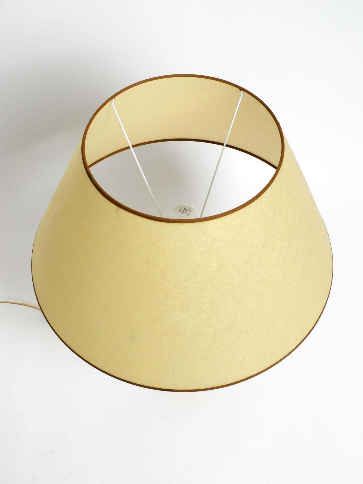 Large Beautiful 1970s Italian Bamboo Table Lamp With Large Oiled Paper Shade photo Lighting