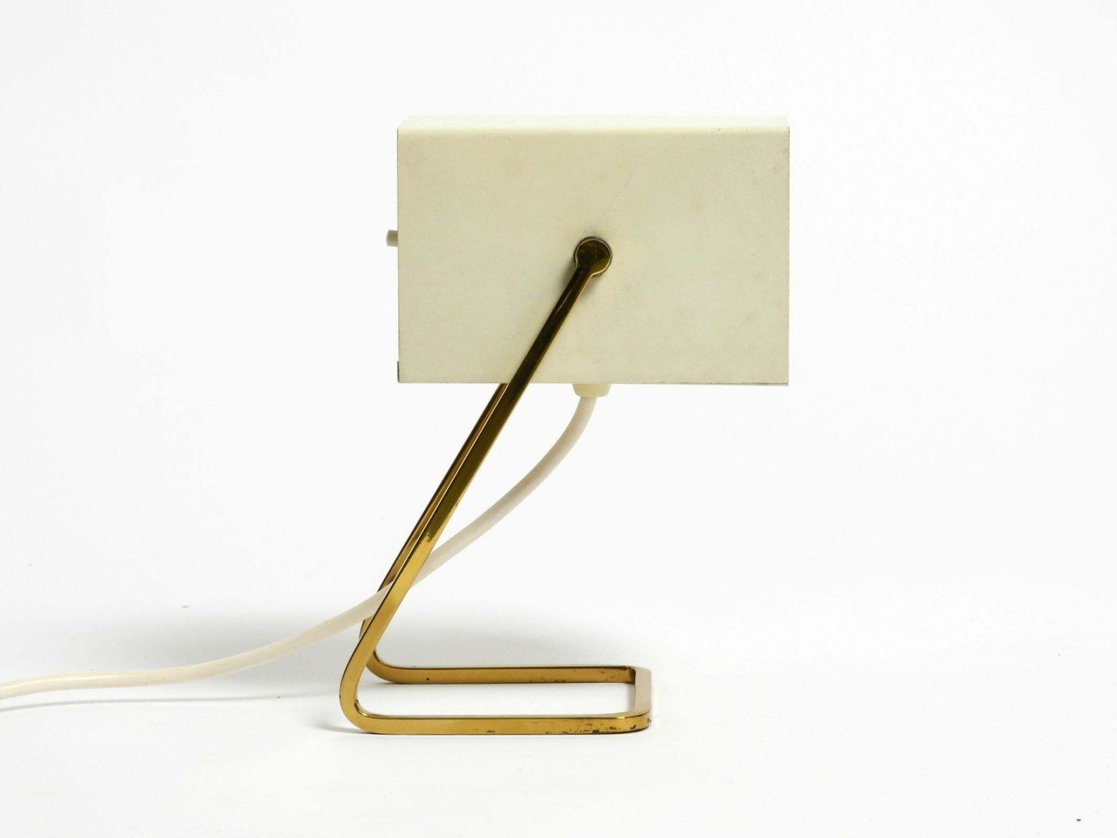 Great Mid Century Modern Metal Bedside Lamp With Brass Base By Kaiser Leuchten photo for sale