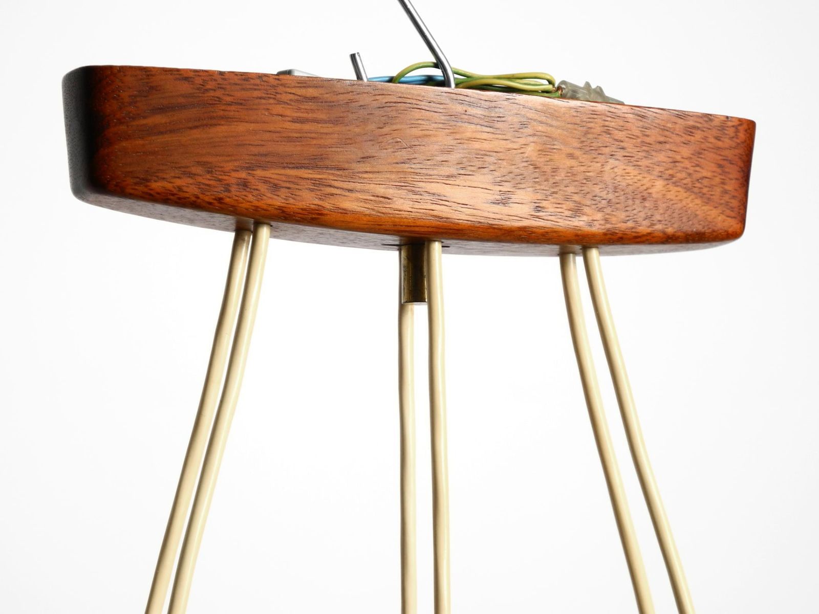 Lighting 6 Armed Scandinavian 1960s Ceiling Lamp Made Of Teak And With Glass Shades photo