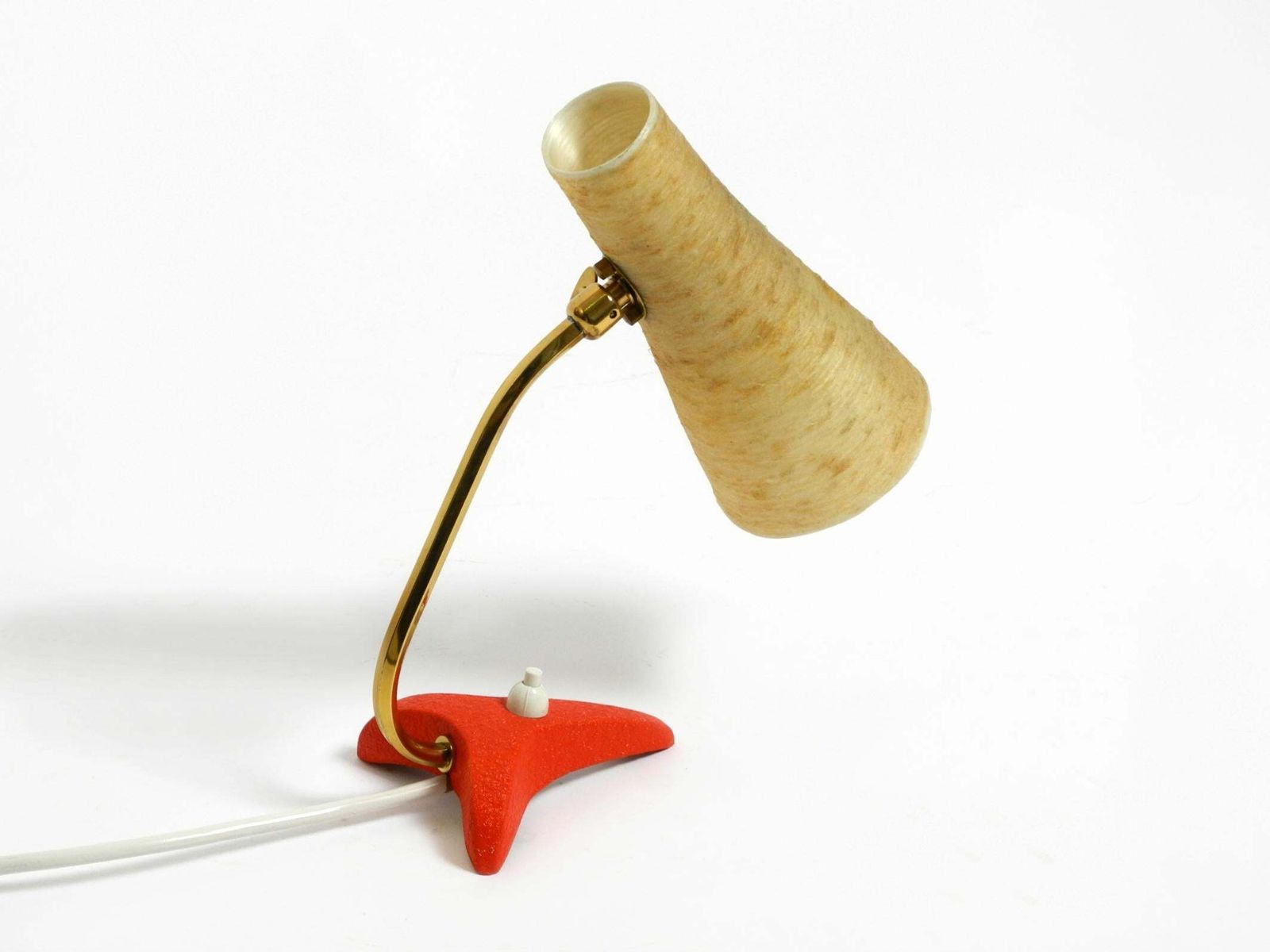 Small Mid Century Crow's Foot Table Lamp With Fiberglass Lampshade By Cosack photo for sale