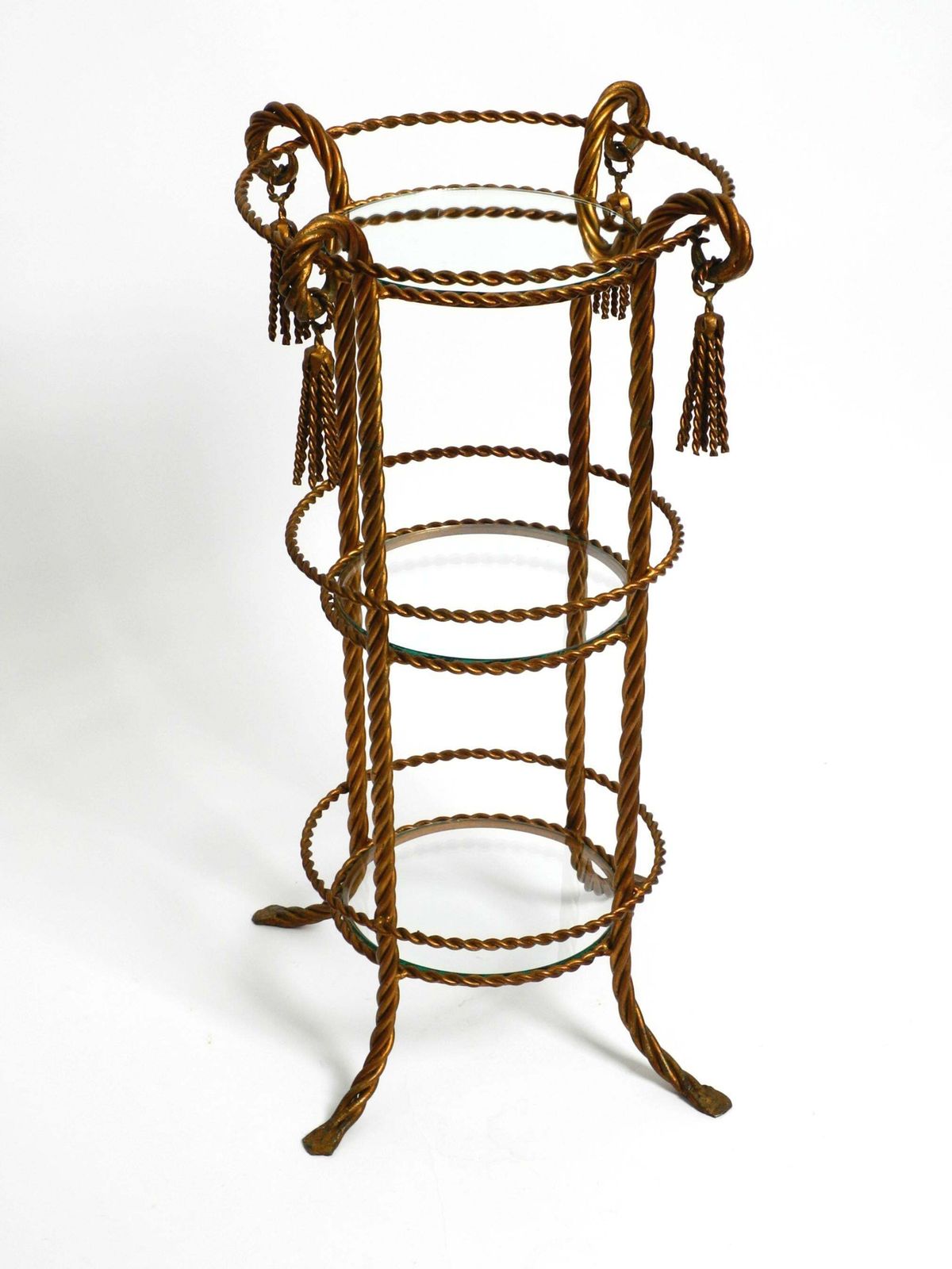 Beautiful Italian 60s Regency Side Table In Gold Plated Metal By Li Puma Firenze photo Furniture