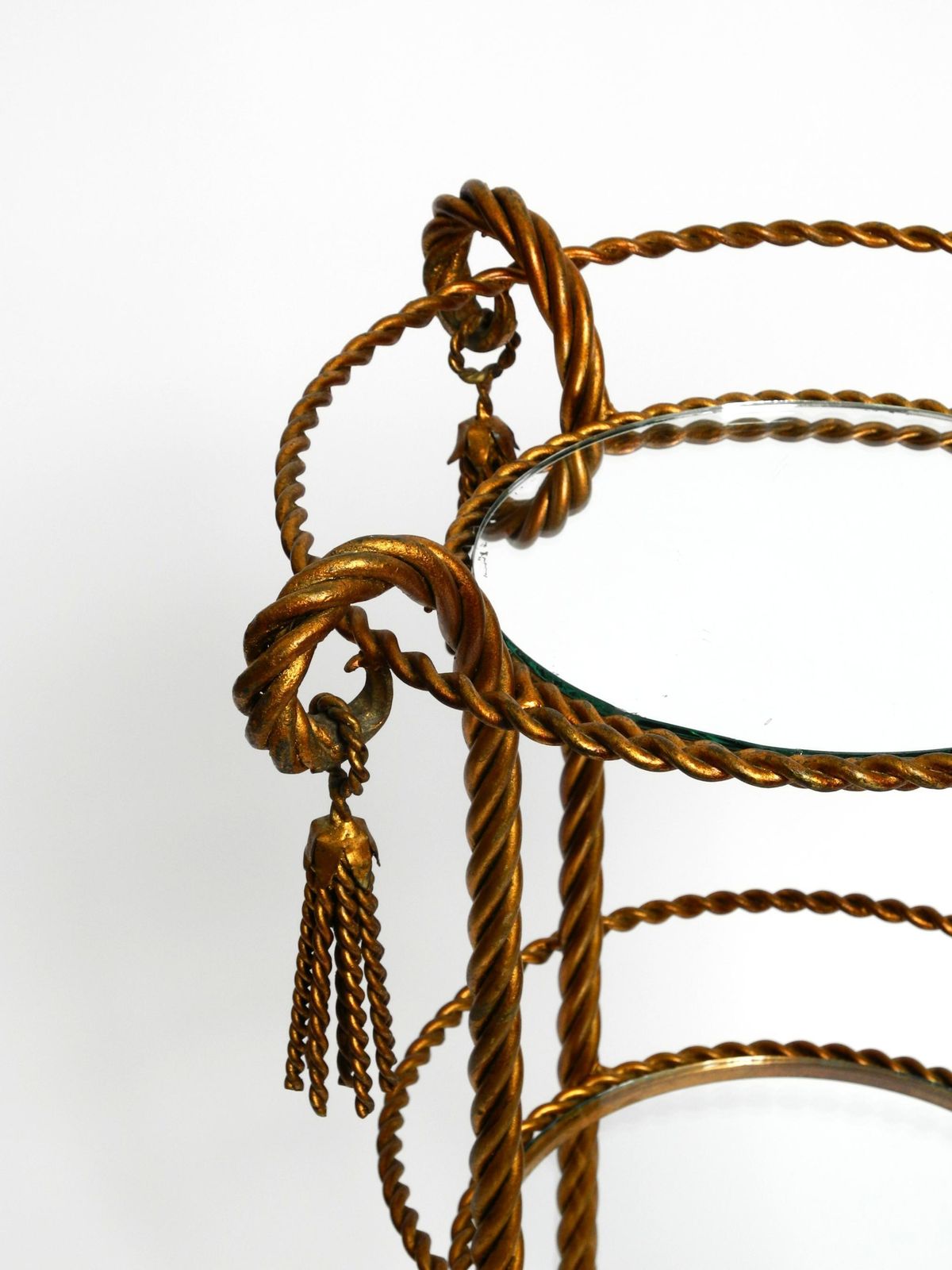 Beautiful Italian 60s Regency Side Table In Gold Plated Metal By Li Puma Firenze photo buy