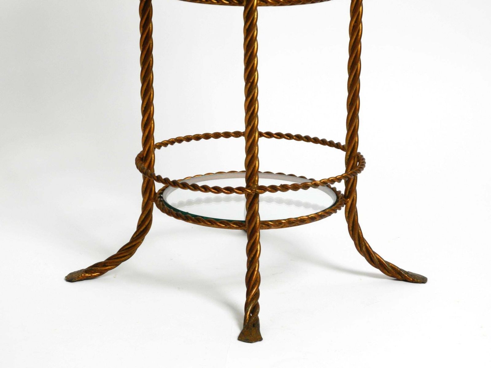1170.0 Beautiful Italian 60s Regency Side Table In Gold Plated Metal By Li Puma Firenze photo