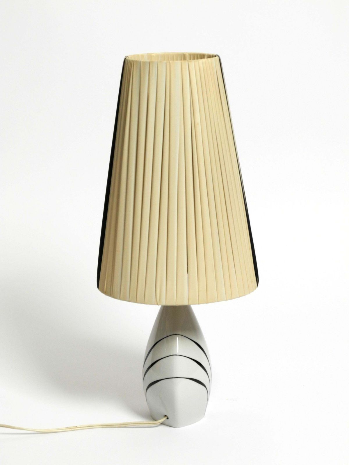 Beautiful Mid Century Table Lamp Made Of Ceramic And Plastic Shade By Alka Kunst photo 1116.0