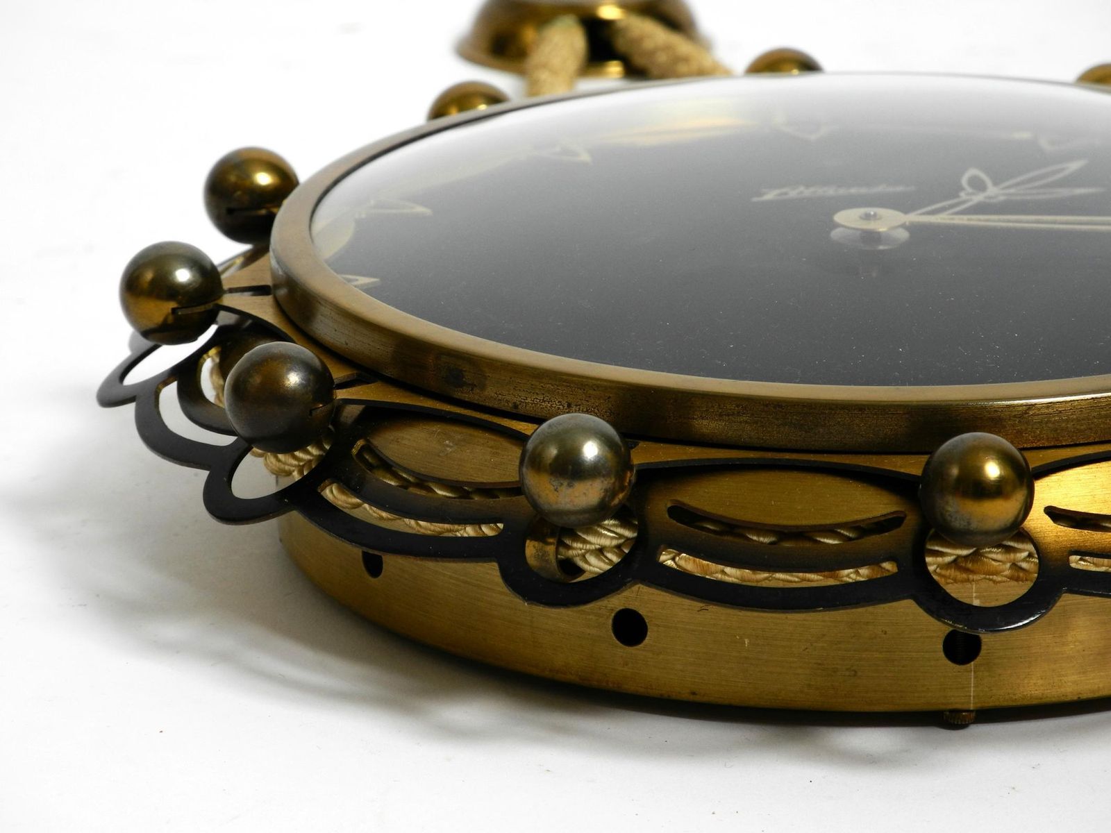 1950s Mechanical Atlanta Wall Clock With A 10 Day Movement And A Gong Strike photo vinterior