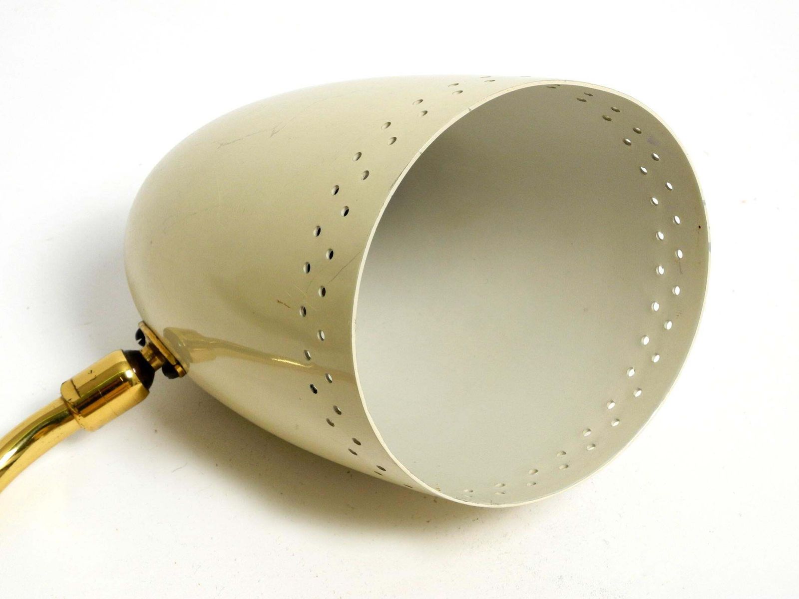 photo furniture Pair Of Beautiful German Mid Century Modern Brass Table Lamps With Metal Shades