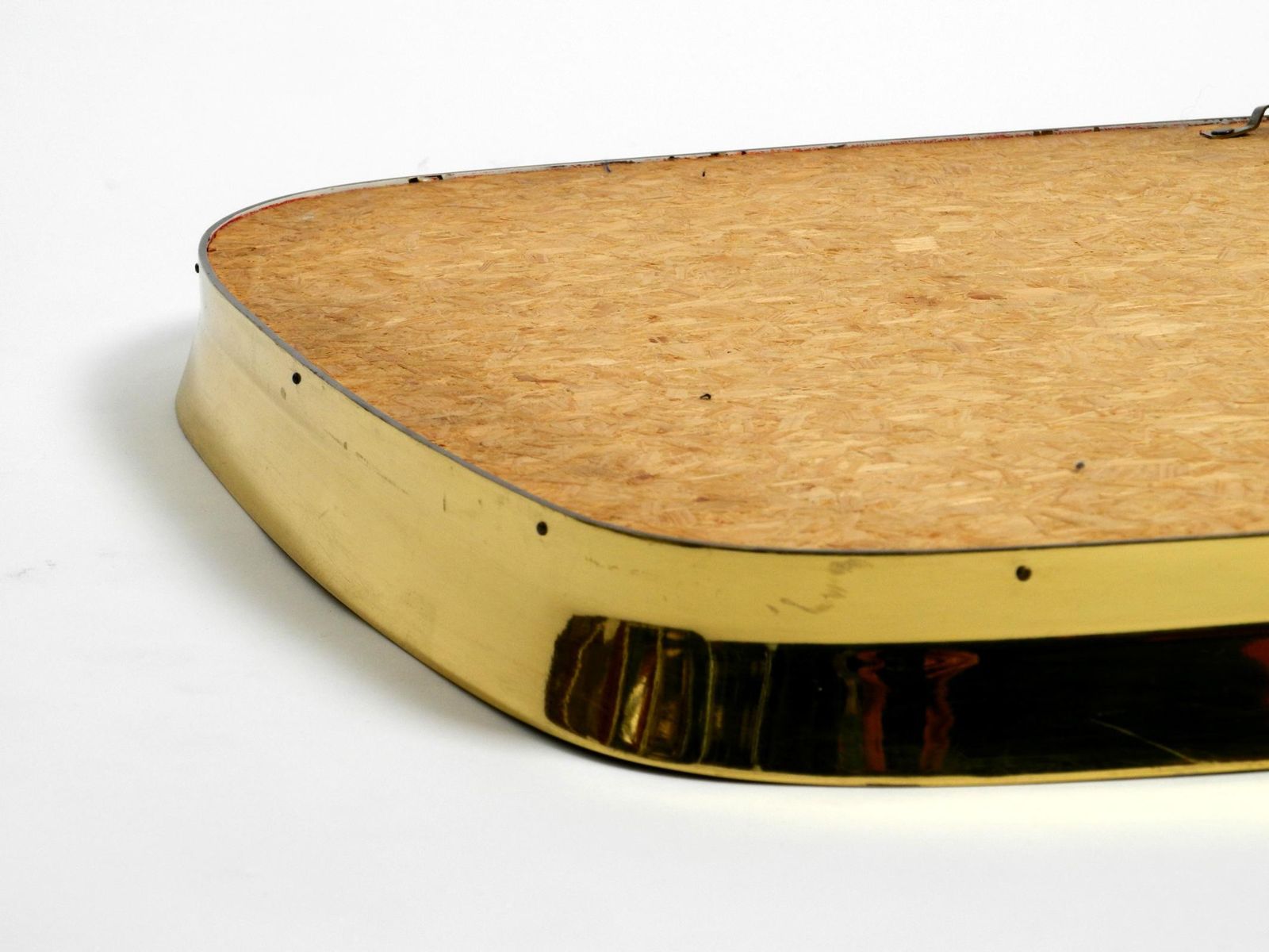 photo furniture Huge Mid Century Modern "Zier Form" Wall Mirror With Heavy Brass Frame