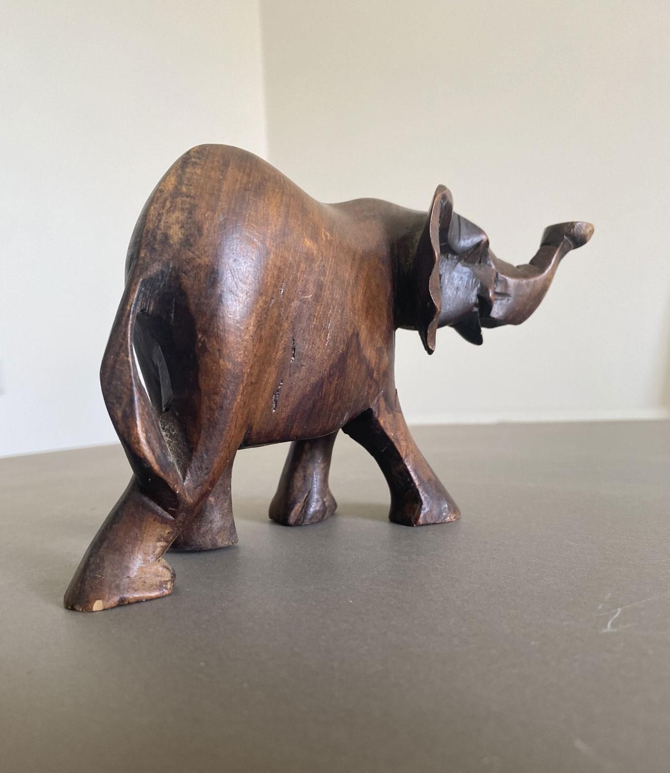 photo furniture Italy Late 20th Century Carved Wooden Elephant
