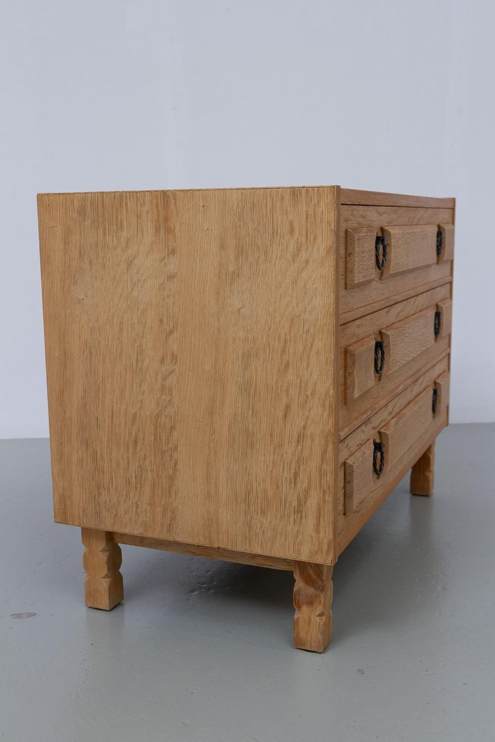 photo for sale Danish Brutalist Oak Dresser In Kjærnulf Style, 1960s.