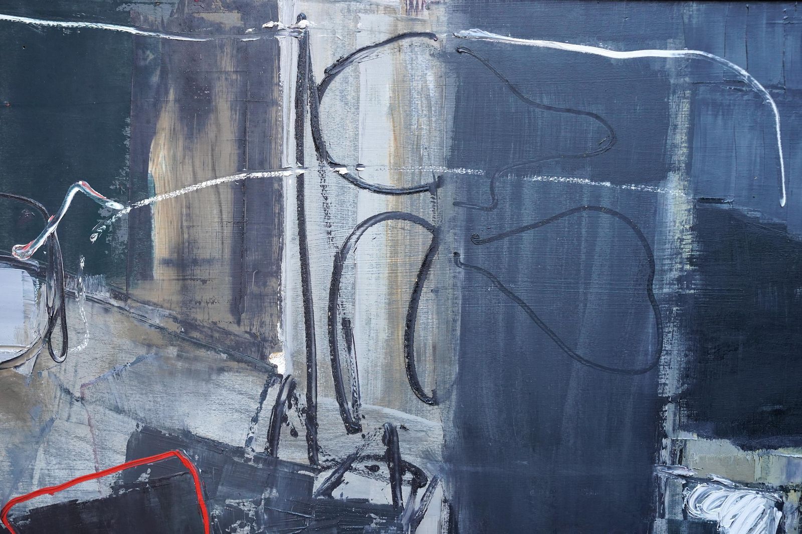 photo vintage Robert Sadlersouvenir 1958   British Fifties Abstract Art Oil Painting Suffolk Artist1958