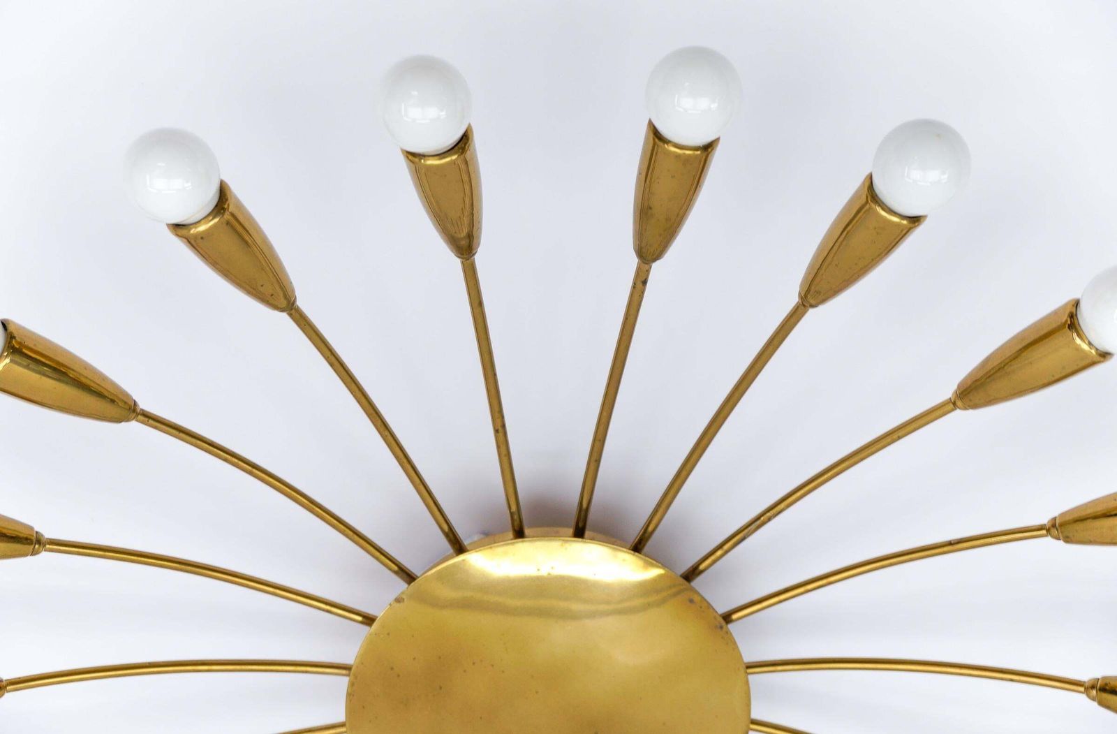 photo furniture Large Mid Century Modern 20 Arm Brass Sputnik Lamp, Germany, 1950s
