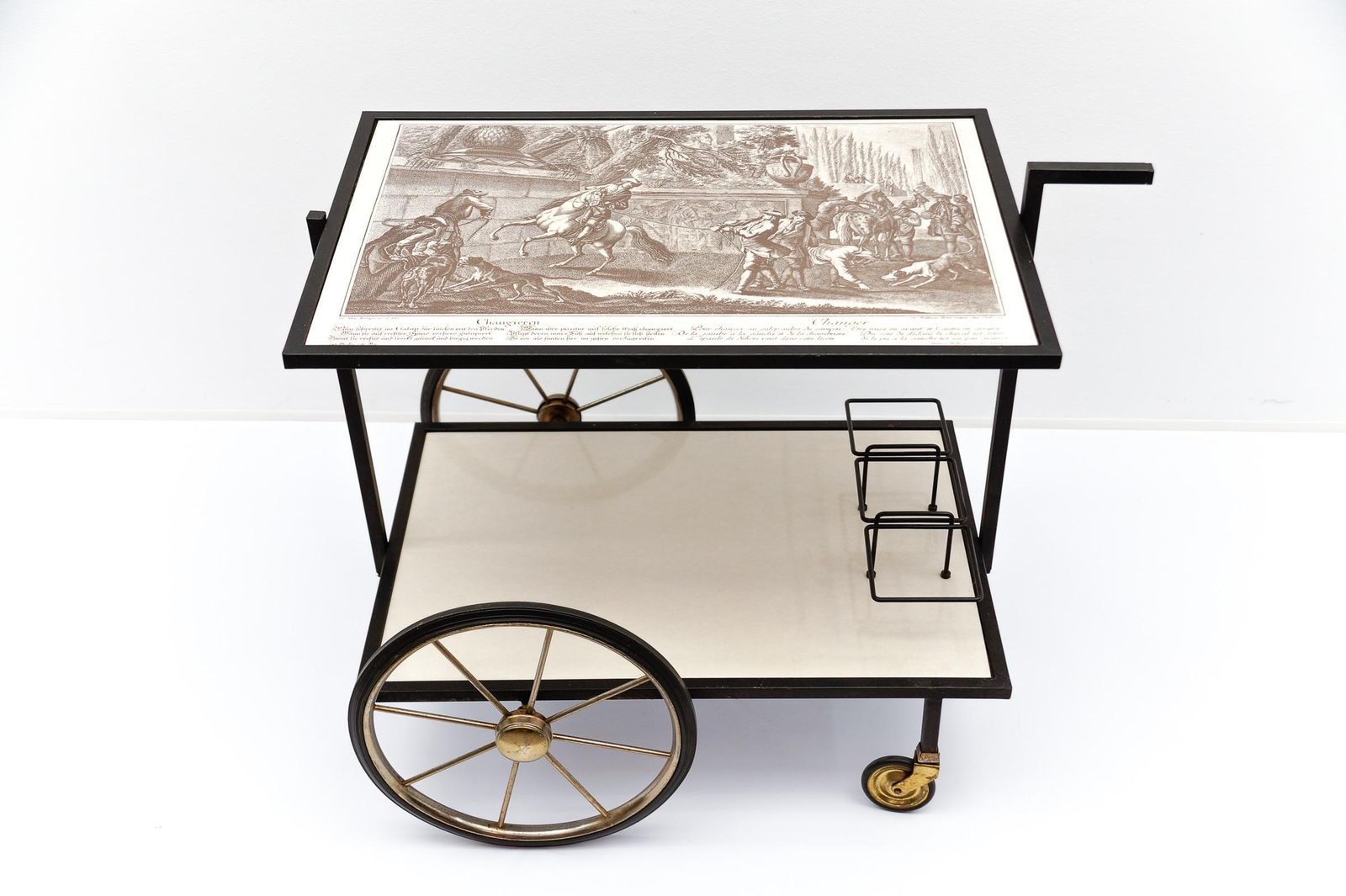 photo for sale Simple And Elegant Metal Bar Cart Serving Trolley, "Changieren", 1960s Germany