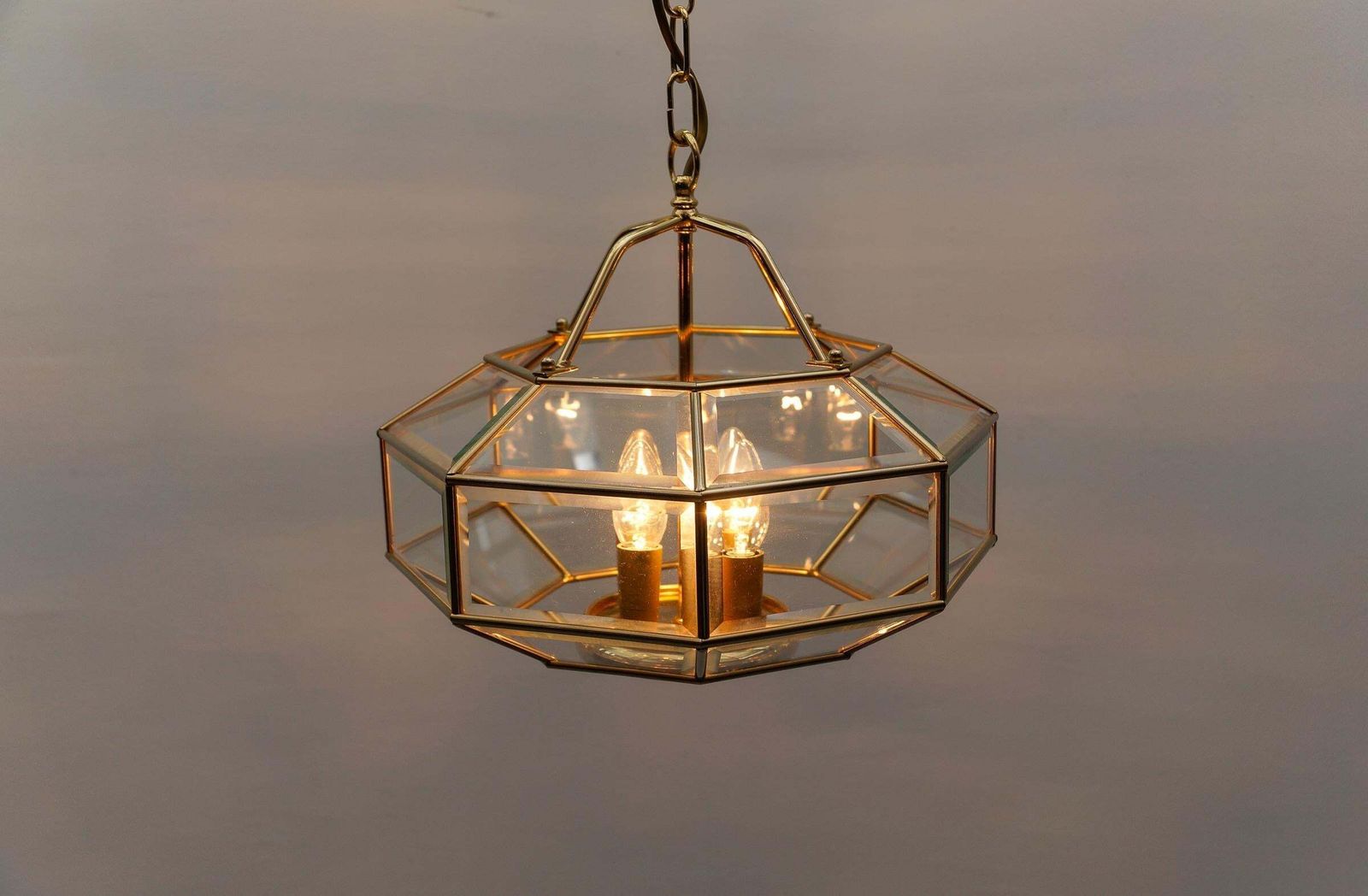 910.0 Lovely Elegant Cut Glass Pendant Lamp, Italy 1960s photo