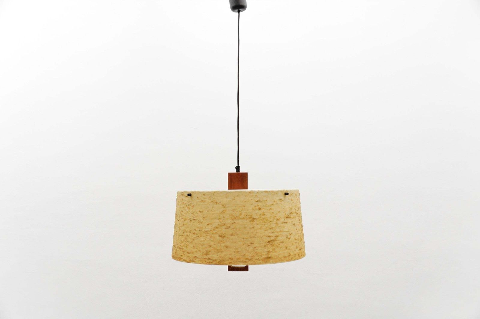 Lovely Ceiling Lamp In Teak And Glass Fiber By Temde Swiss, 1960s photo furniture