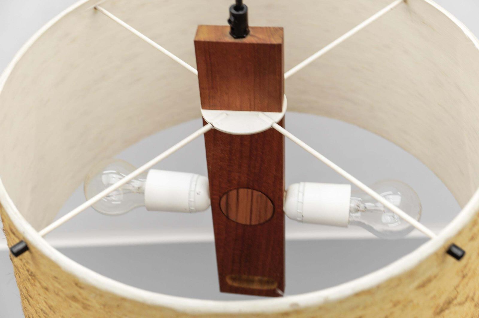 photo buy Lovely Ceiling Lamp In Teak And Glass Fiber By Temde Swiss, 1960s