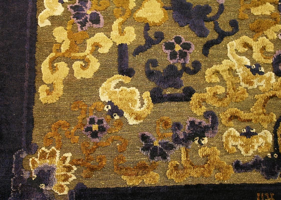 Chinese Rug Imperial Palace Silk&Metal photo for sale