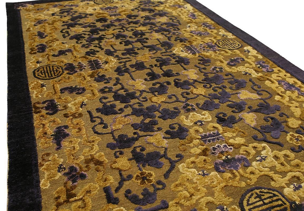 Chinese Rug Imperial Palace Silk&Metal photo vinterior