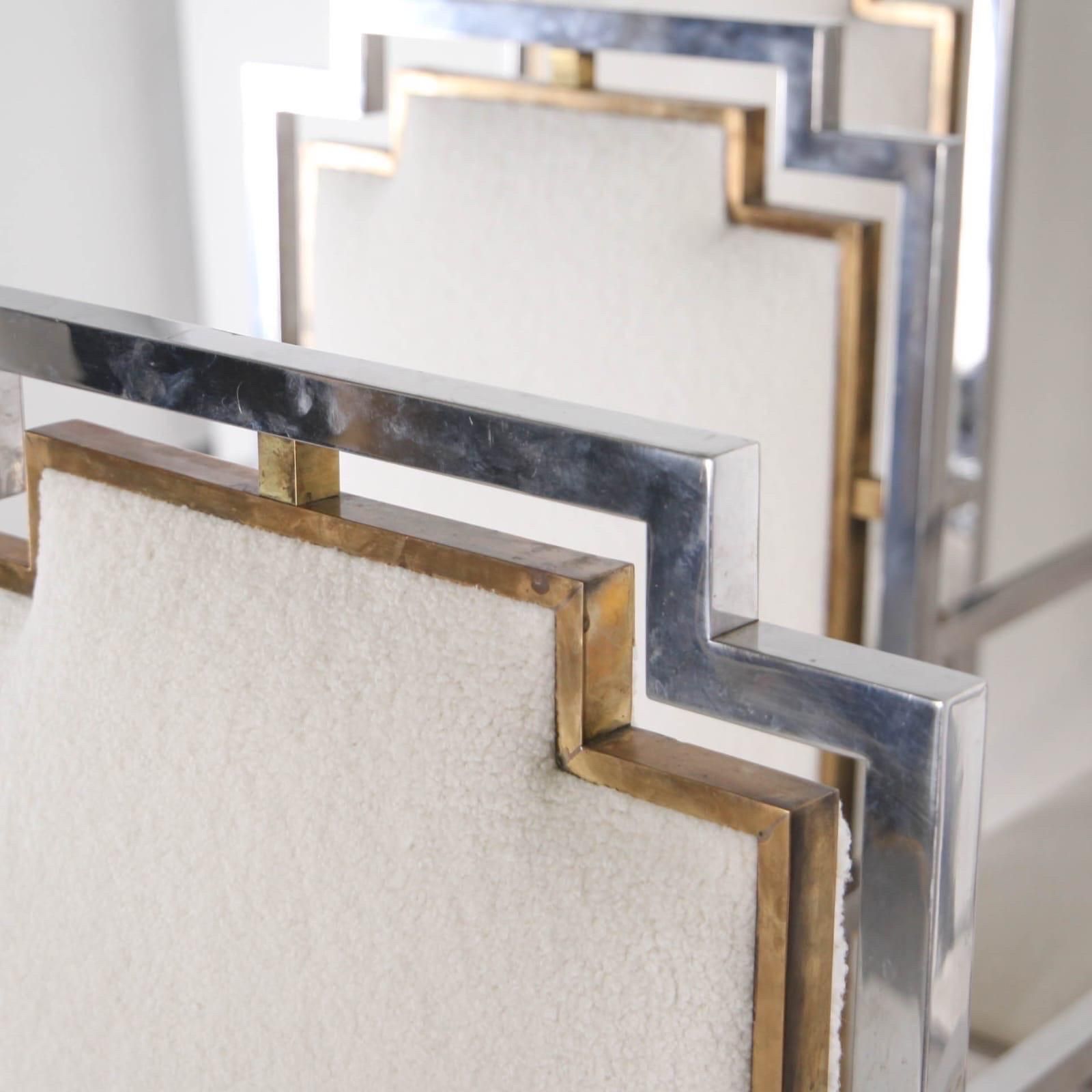 Set Of 6 Steel And Brass Armchairs photo buy