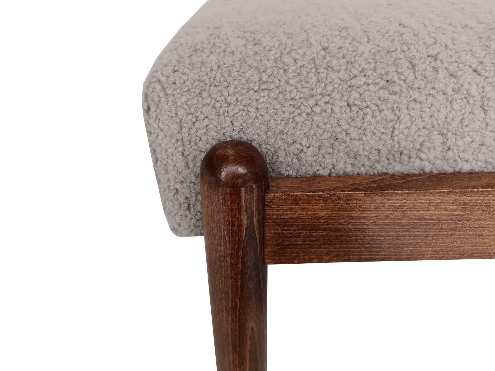 Mid Century Vintage Camel Boucle Vintage Stool, Edmund Homa, Europe, 1960s photo vinterior