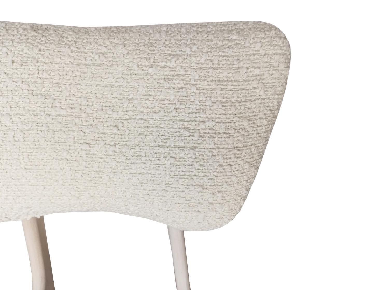 Set Van Tien Mid Century Butterfly Stoelen, Witte Bouclé Stof, Europa, Jaren 1960 photo vinterior