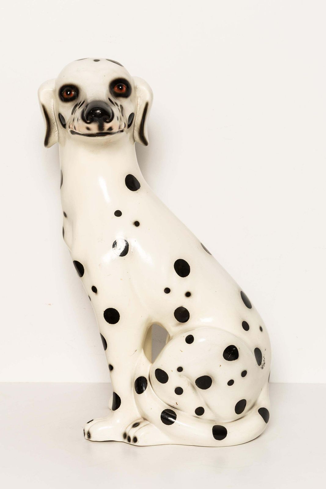 Mid Century White Big Dalmatian Dog Terracota Sculpture, Italy, 1960s photo furniture