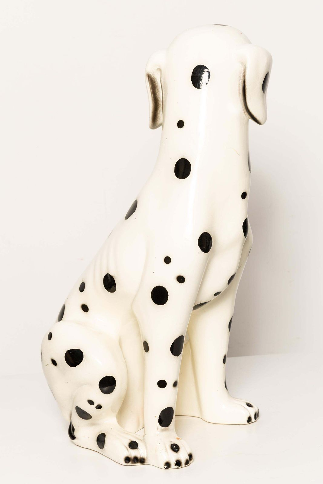 photo furniture Mid Century White Big Dalmatian Dog Terracota Sculpture, Italy, 1960s