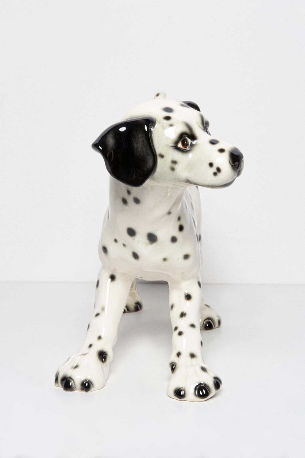 Mid Century White Big Dalmatian Dog Ceramic Sculpture, Goebel, Germany, 1960s photo Art