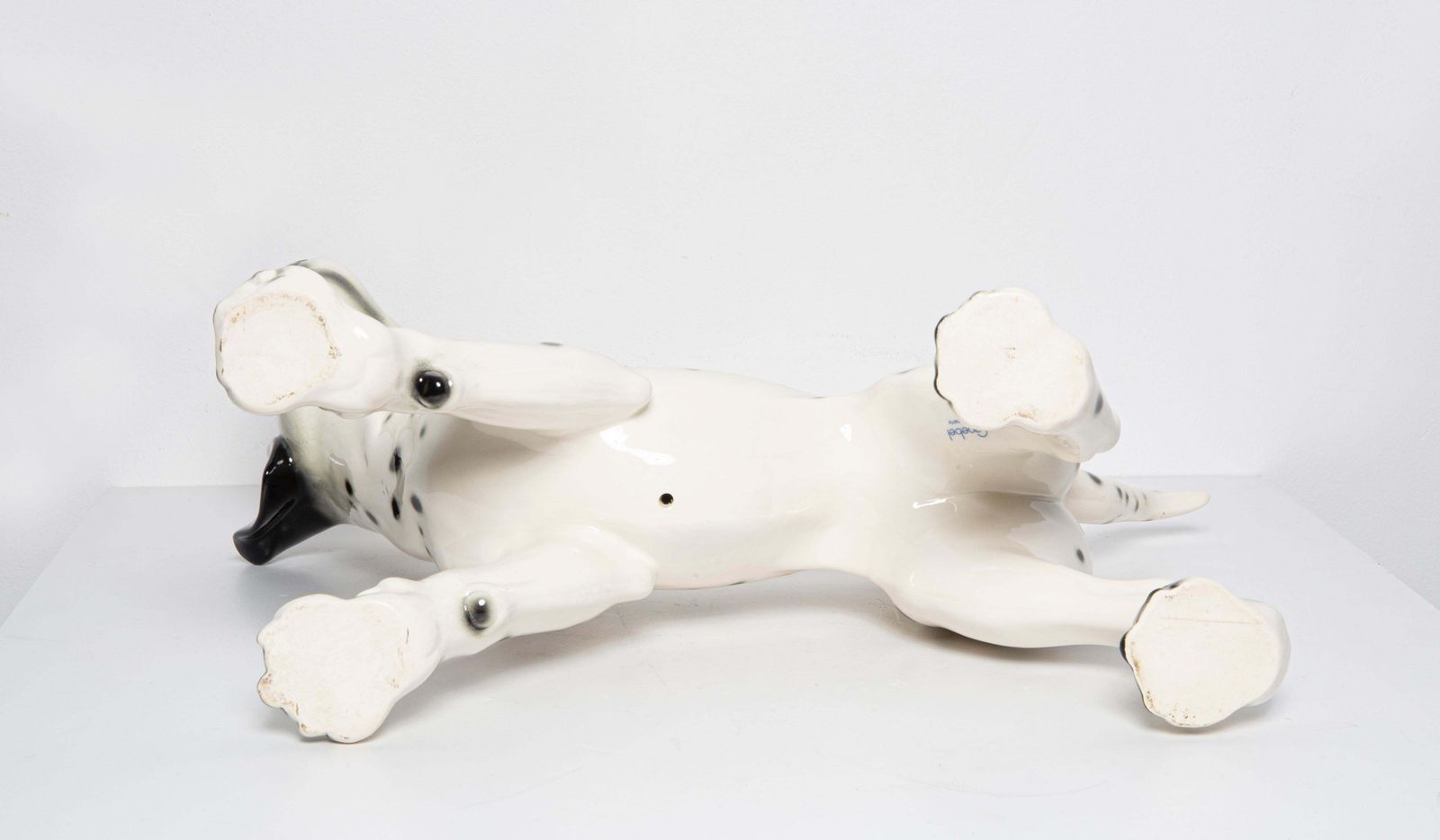 photo furniture Mid Century White Big Dalmatian Dog Ceramic Sculpture, Goebel, Germany, 1960s