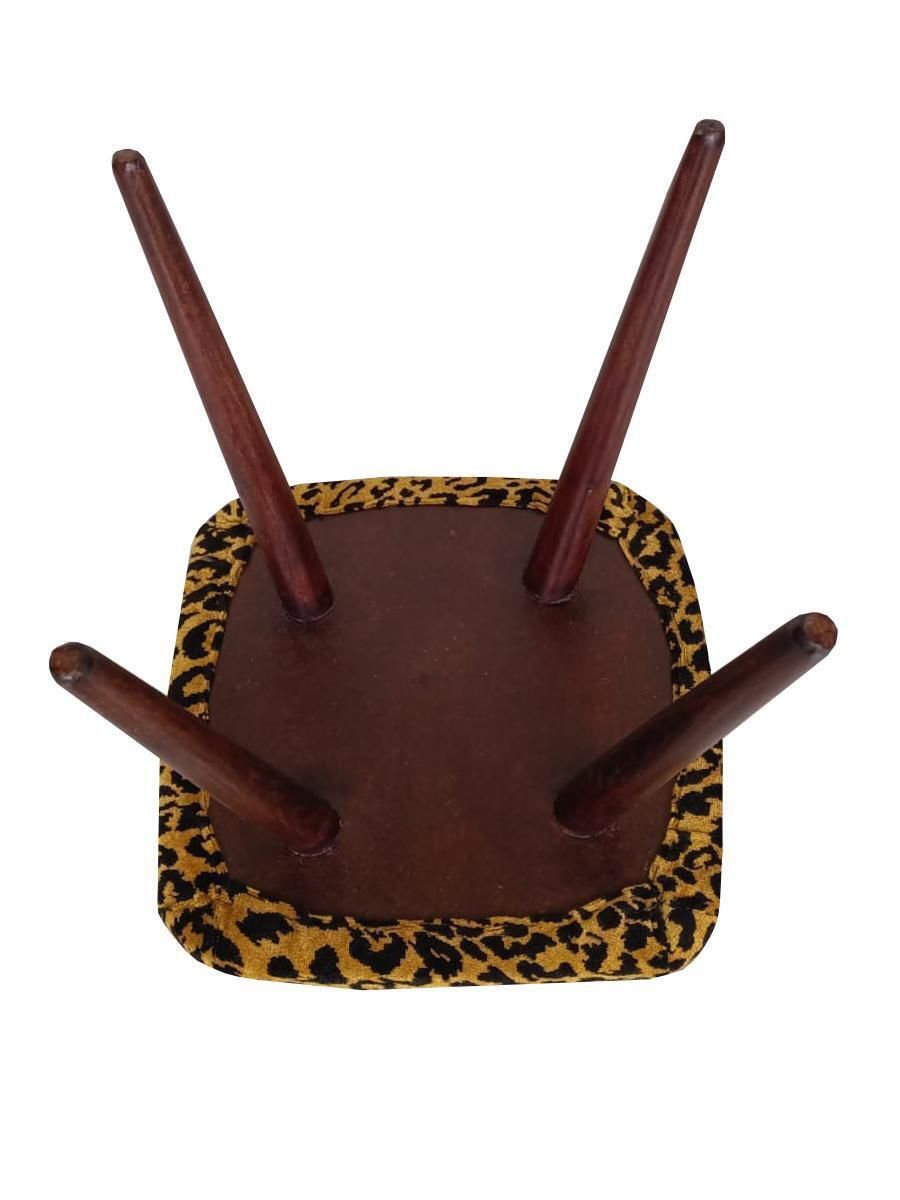 Pair Of Mid Century Leopard Velvet Stools, Europe, 1960s photo Furniture