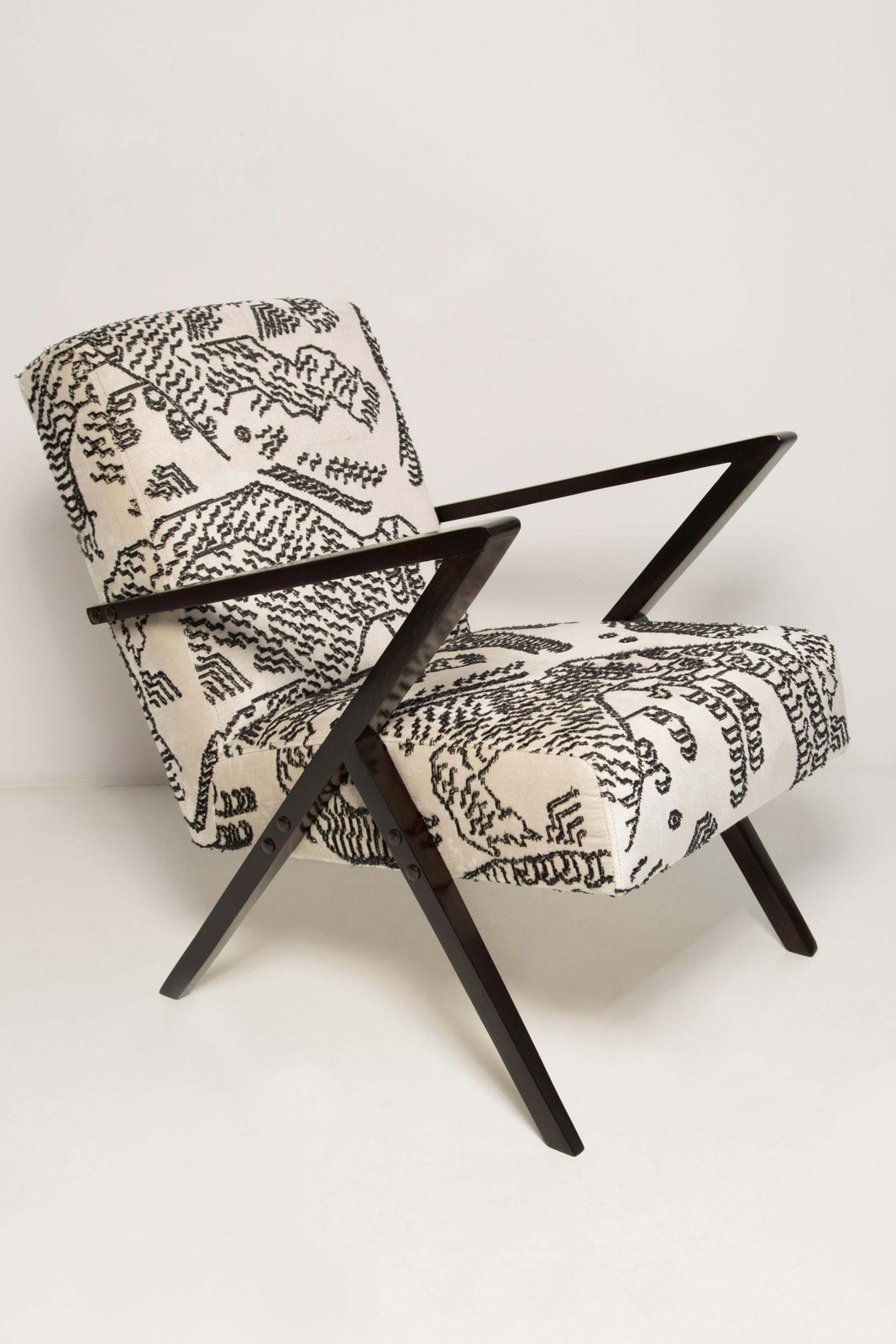 Two Mid Century Zet Armchairs, Tiger Mountain Jacquard By Dedar, 1970s, Europe photo furniture