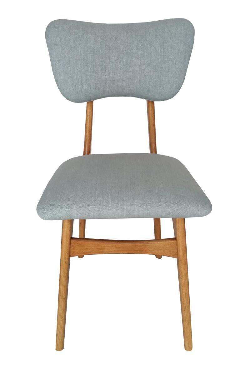 Zes Mid Century Vlinterstoelen, Blauw Pierre Frey Linnen, Eikenhout, Europa, Jaren 1960 photo furniture